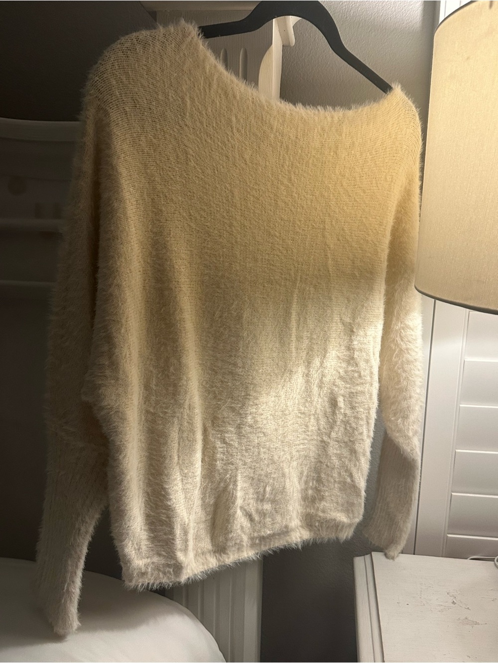 Cozy Cream Fuzzy Women's Sweater